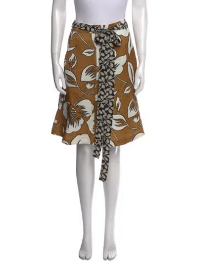 Pre-owned Etro Linen Knee-length Skirt In Brown