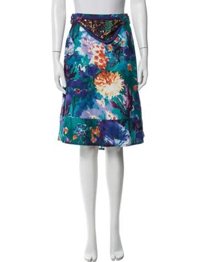 Pre-owned Etro Linen Midi Length Skirt In Multi