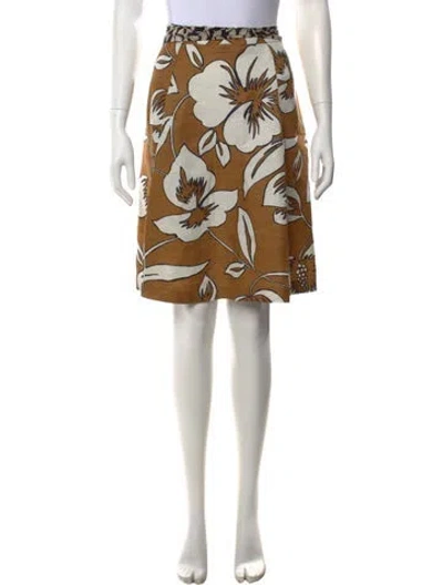 Pre-owned Etro Linen Midi Length Skirt In Multi