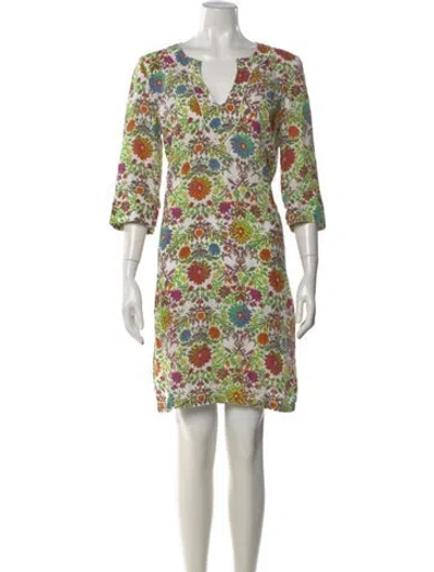 Pre-owned Etro Linen Mini Dress In Neutral