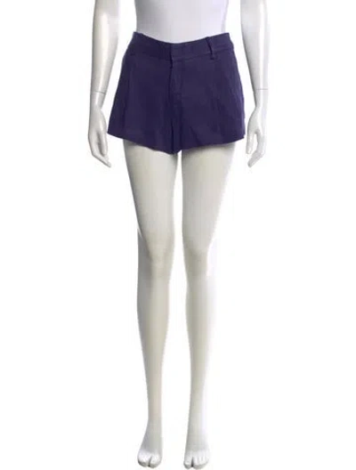 Pre-owned Etro Linen Mini Shorts In Blue