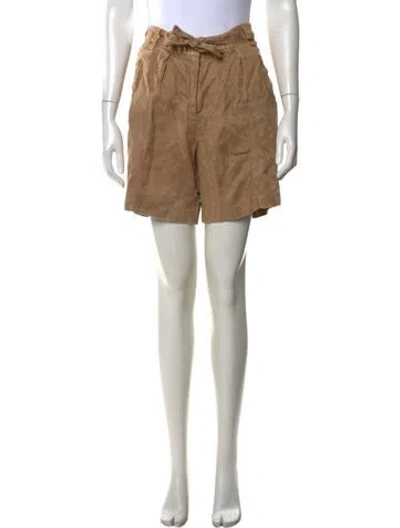 Pre-owned Etro Linen Mini Shorts In Neutral