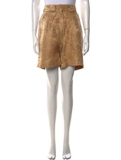 Pre-owned Etro Linen Mini Shorts In Neutrals