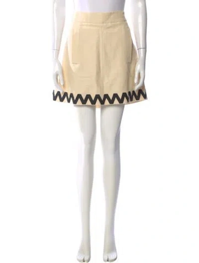 Pre-owned Etro Linen Mini Skirt In Neutral