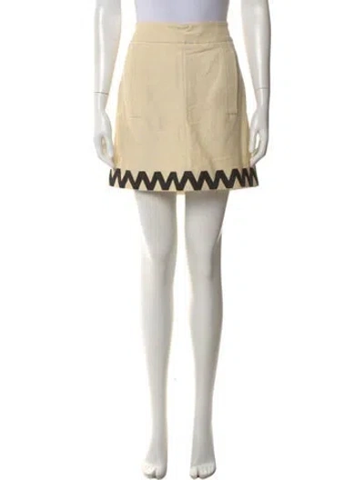 Pre-owned Etro Linen Mini Skirt In Neutral