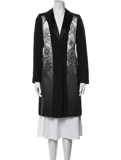 Pre-owned Etro Linen Paisley Print Coat In Black