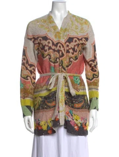 Pre-owned Etro Linen Patterned Sweater In Neutrals