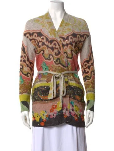 Pre-owned Etro Linen Patterned Sweater W/ Tags In Neutrals