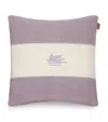 Etro Linen Pegaso Embroidered Cushion In Purple