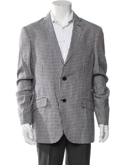 Pre-owned Etro Linen Plaid Print Blazer In Multi