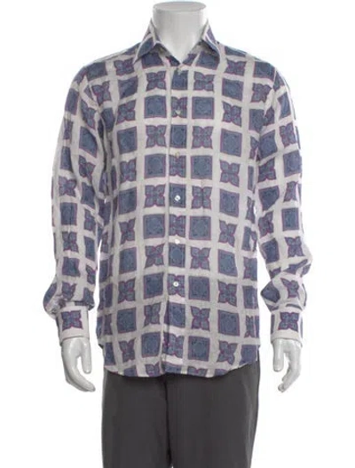 Pre-owned Etro Linen Plaid Print Shirt In Multi