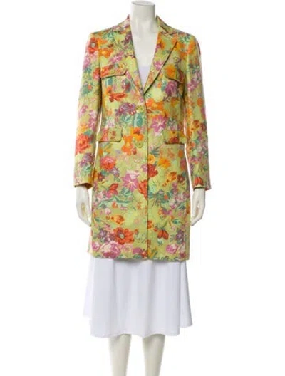 Pre-owned Etro Linen Printed Blazer In Multi