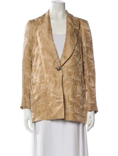 Pre-owned Etro Linen Printed Blazer In Neutral
