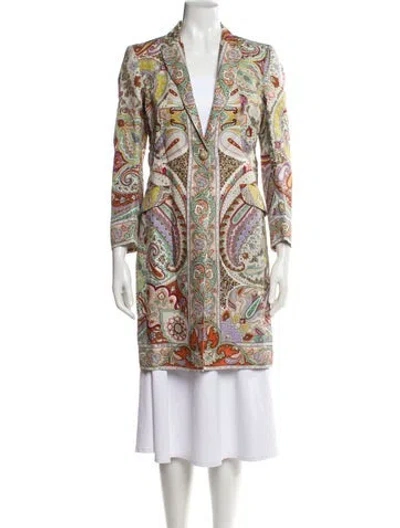 Pre-owned Etro Linen Printed Evening Jacket In Multi
