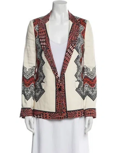 Pre-owned Etro Linen Printed Jacket In Neutral