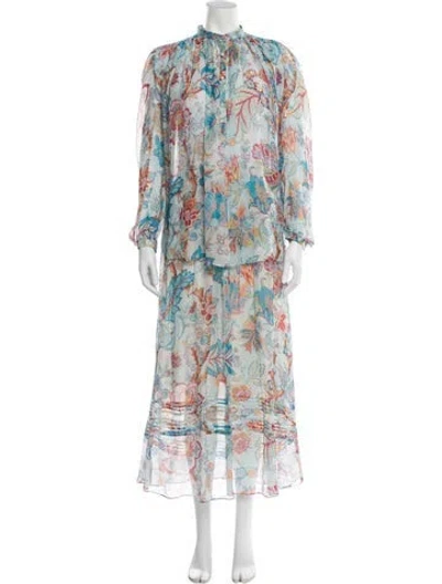 Pre-owned Etro Linen Printed Skirt Set In White