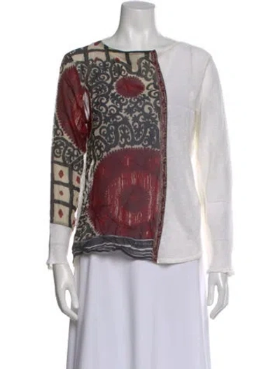Pre-owned Etro Linen Printed Sweater In Blue