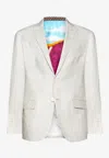 Etro Linen Single-breasted Blazer In Beige