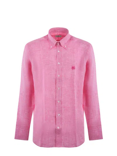 Etro Logo Long-sleeved Shirt In Multicolor