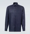 Etro Linen Shirt In Blue