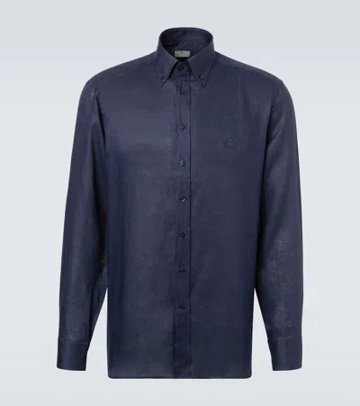 Etro Linen Shirt In Blue