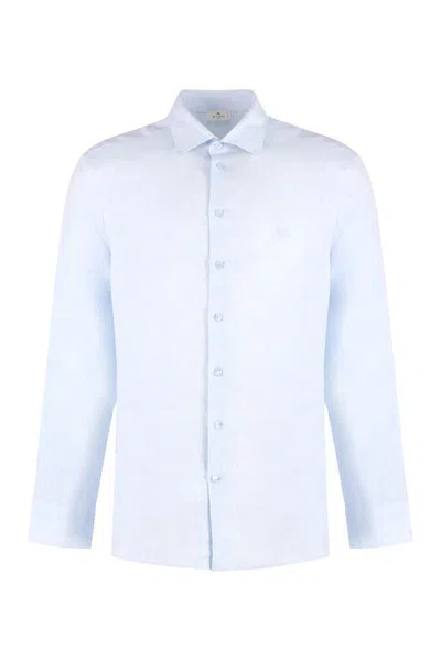 Etro Linen Shirt In Blue