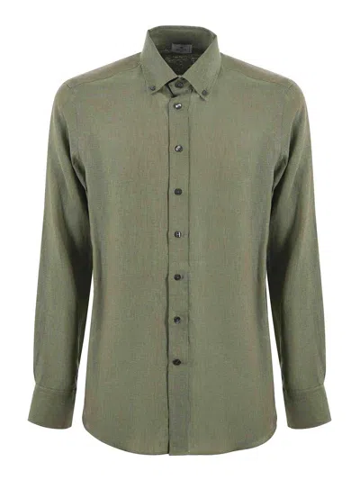 Etro Linen Shirt In Green
