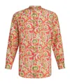 Etro Floral Pattern Long Sleeves Curved Hem Shirt In Yellow