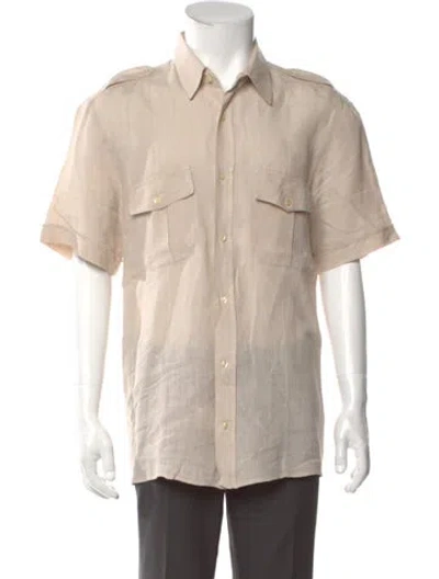 Pre-owned Etro Linen Short Sleeve Shirt In Neutral