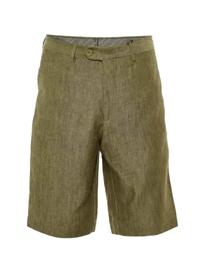 Pre-owned Etro Linen Shorts In Green