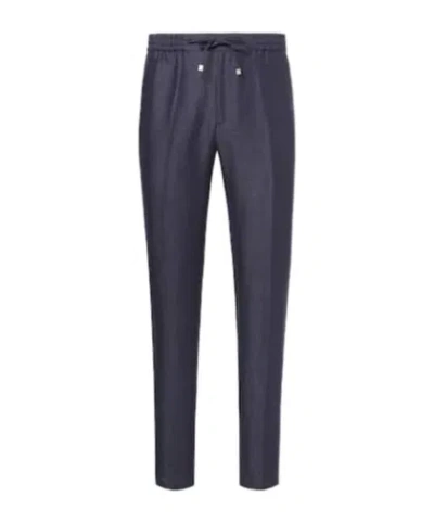 Etro Linen Slim Pants In Black
