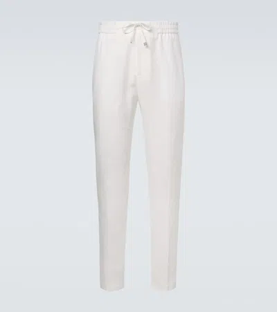 Etro Linen Slim Pants In White