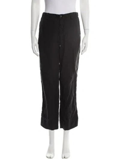 Pre-owned Etro Linen Straight Leg Pants In Gray