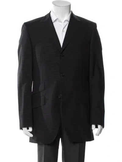 Pre-owned Etro Linen Striped Blazer In Blue