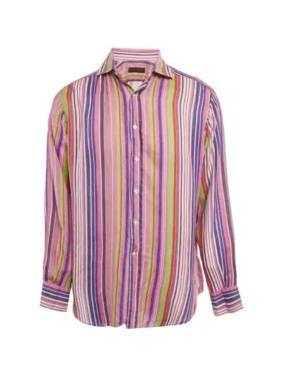 Pre-owned Etro Linen Striped Shirt In Pink