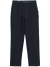 Etro Linen Tapered-leg Trousers In Blue