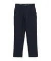 Etro Linen Tapered-leg Trousers In Midnight Blue
