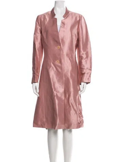 Pre-owned Etro Linen Trench Coat In Pink