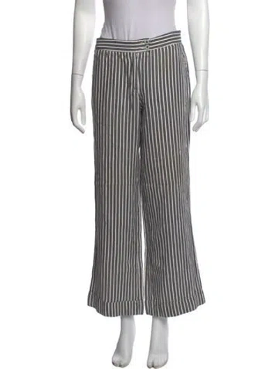 Pre-owned Etro Linen Wide Leg Pants In Black