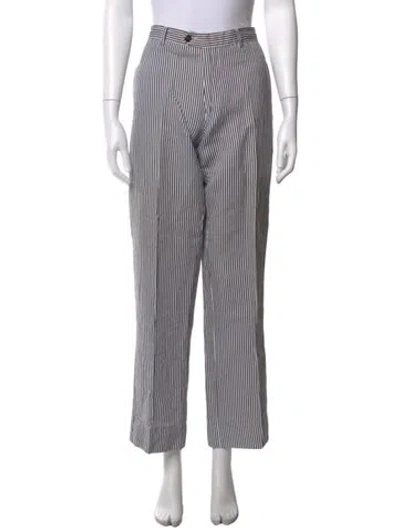 Pre-owned Etro Linen Wide Leg Pants In Blue