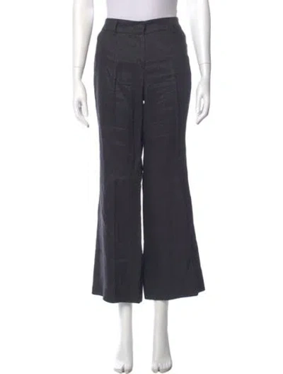 Pre-owned Etro Linen Wide Leg Pants In Gray
