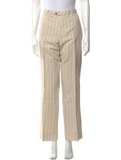 Pre-owned Etro Linen Wide Leg Pants In Neutral