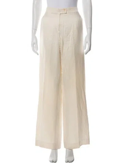 Pre-owned Etro Linen Wide Leg Pants In Neutral