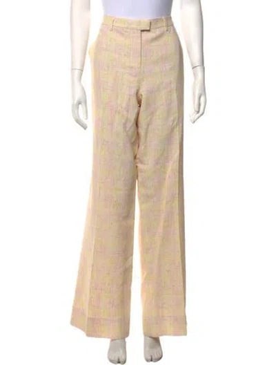 Pre-owned Etro Linen Wide Leg Pants In Neutrals