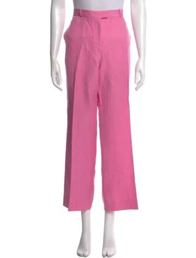 Pre-owned Etro Linen Wide Leg Pants In Pink