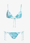 Etro Liquid Paisley Bikini Set In Blue