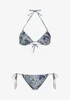 Etro Liquid Paisley Fringed Mini Shorts In Navy