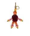 Etro Little Man Beaded-pompom Charm In Orange