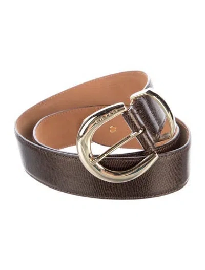 Pre-owned Etro Lizard Belt In Brown