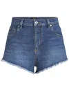 Etro Blue Denim Shorts With High Waist In Blue